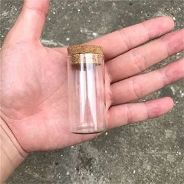 20ml Glass Tube with Wooden Cork 20cc Clear Glass Vial Transparent Jar Cork Tube Bottles 12pcs (12, 20ml-30x50mm)