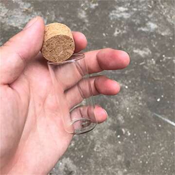 20ml Glass Tube with Wooden Cork 20cc Clear Glass Vial Transparent Jar Cork Tube Bottles 12pcs (12, 20ml-30x50mm)