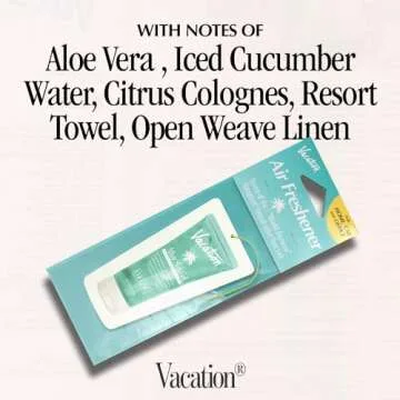 Vacation After Sun Gel Hanging Air Freshener, World Famous Signature Scent, Deodorizer for Car, Home & Office (Pack of 3)