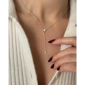 Elegant PAVOI 14K Gold Plated Lariat Necklace for Women