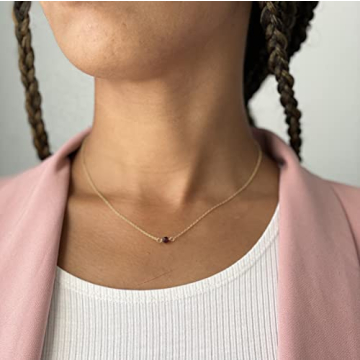 Handmade Citrine Birthstone Choker Necklace - Gold Fill