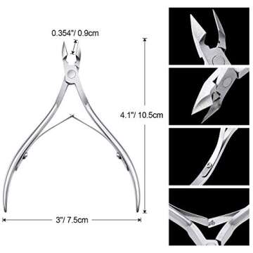8 Pieces Stainless Steel Cuticle Nippers Set - Precision Nail Tools for Professionals