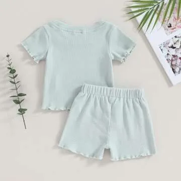Kupretty Baby Girls Summer Clothes Set, 2-Piece Outfit