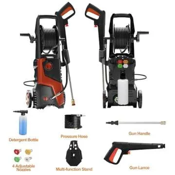 Electric Pressure Washer 5000PSIMax 3.5GPM Pressure Washer with 20 Ft Hose 16.3 Ft Power Cord, Making It Perfect for Cleaning Cars, Pool, Patio