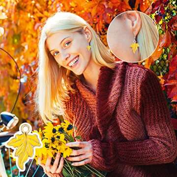 60 Pcs Fall Maple Leaf Charm Pendants 3D Leaf Fall Pendants Mix Color Fall Charms for Jewelry Making Alloy Enamel Autumn Charms for Thanksgiving Halloween Necklace Bracelet Earring Keychain DIY Craft