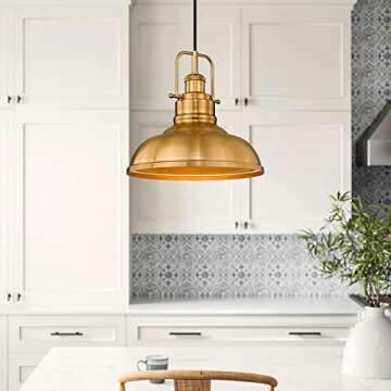 Zeyu 2 Pack Farmhouse Pendant Lights - 11-inch Industrial Ceiling Fixtures