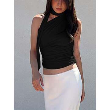 Women Sexy Y2k Tube Top Ruffle Frill Halter Neck Off Shoulder Backless 3DFlower Tank Crop Top Fairy Retro Streetwear