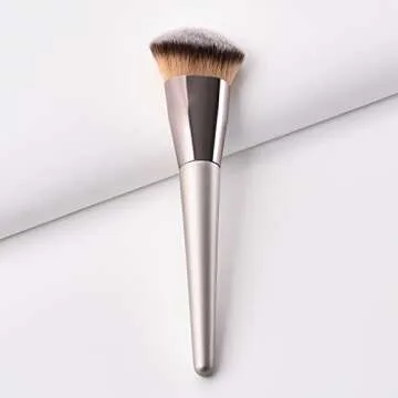 Professional Angled Foundation Brush Premium Synthetic Kabuki Makeup Brush Bronzer Contour Brush Cosmetic Applicator for Blending Liquid Powder BB Cream Vegan Brochas de Maquillaje