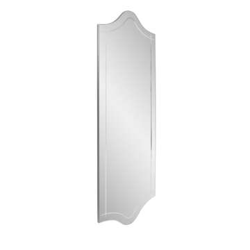 Howard Elliott Whitby Frameless Silver Scalloped Full Length Mirror for Wall, Elegant Champagne Fini...
