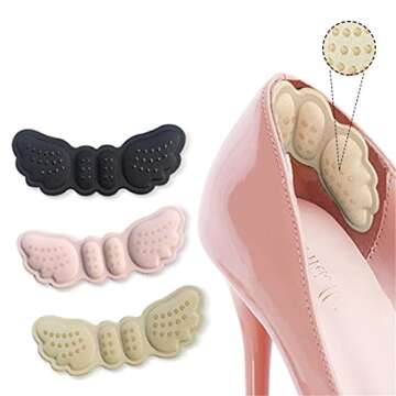 InfantLY Bright 2Pair High Heel Insoles Butterfly Adjust Size Heel Liner Grips Protector Sticker Hee...