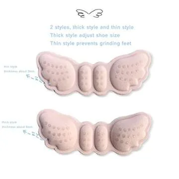 InfantLY Bright 2Pair High Heel Insoles Butterfly Adjust Size Heel Liner Grips Protector Sticker Heel Pad Foot Care Anti Keep Abreast Heel Pads