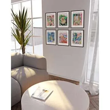 HAUS AND HUES Aesthetic Posters, Matisse Poster - Set of 6 Matisse Wall Art, Wall Posters Aesthetic, Matisse Prints, Art Exhibition Poster, Mattise Art, Summer Matisse Art Print (11" x 14", UNFRAMED)