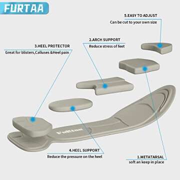(3 Pairs) Shoe Insoles,Heel Insoles,Sponge Shoes Pads with Heel Grips Inserts,Heel Cushions,High Hee...
