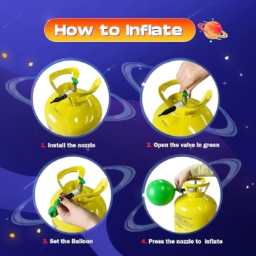 Hotwhip 13L Helium Tank Fills 50 Balloons Easily
