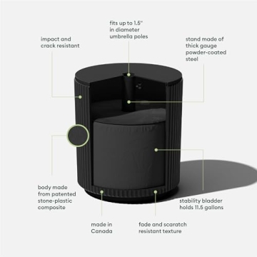 Veradek Umbrella Side Table with Durable Design for Outdoor Use