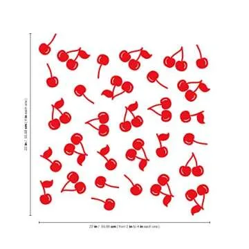 Vibrant Cherry Vinyl Wall Art Decals Set of 30 for Home Decor