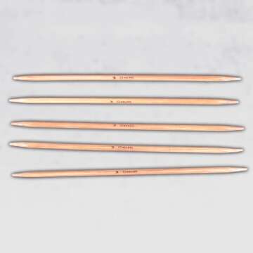 Ostart 5 Sets of 15 Sizes 8'' (20cm) Double Pointed Carbonized Bamboo Knitting Kits Needles Set (2.0mm - 10.0mm)