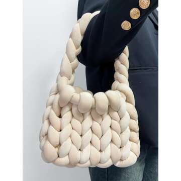 WKLOUYHE Handmade Woven Handbag for Trendy Women