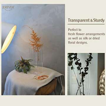 Acrylic Vase, Wedding Centerpieces, Home Decorations, Arch Shape Vase Modern Design (Iridescent)