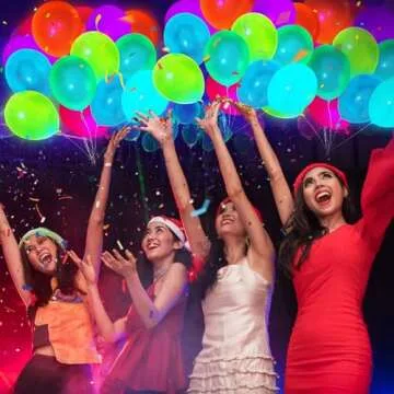 100 Pcs UV Neon Balloons for Glow Parties and Events
