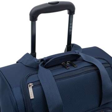 TPRC Smart Under Seat Carry-On Luggage with USB Charging Port, Navy Blue, Underseater 15-Inch
