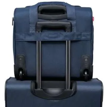 TPRC Smart Under Seat Carry-On Luggage with USB Charging Port, Navy Blue, Underseater 15-Inch