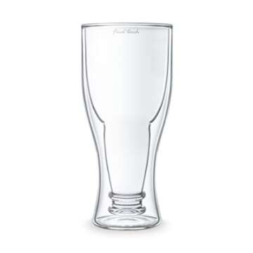Final Touch Bottoms Up Double Wall Beer Glass - Perfect Gift for Beer Lovers