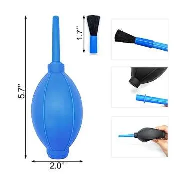Medsuo 2pcs Air Blower with Soft Brush Manual Rubber Bulb Air Pump Dust Blower Cleaner for Camera Microscopes Telescope Eyepieces Guitars Filters Keyboards Records Cell Phones and Succulents