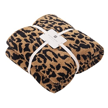 MH MYLUNE HOME Ultra Soft Leopard Throw Blanket - Cozy & Stylish 50x60