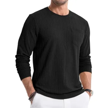 JMIERR Men's Long Sleeve Shirts Casual Crew Neck Old Money Pullover Christmas Sweater 2024 Fall Tee ...
