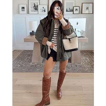 Yimoon Lightweight Jacket for Women Oversized Corduroy Lapel Collar Button Down Casual Jackets Outwear