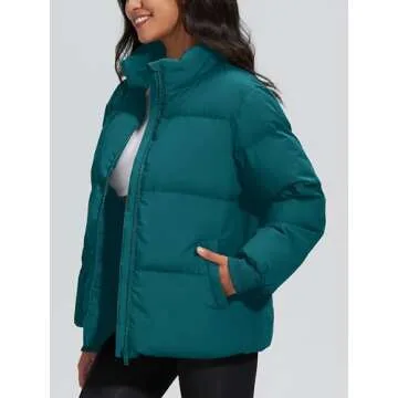 Stylish Water-Resistant Women's Puffer Jacket with Pockets