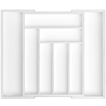 Pipishell Bamboo Expandable Drawer Organizer for Utensils Holder, Adjustable Cutlery Tray, Wood Draw...