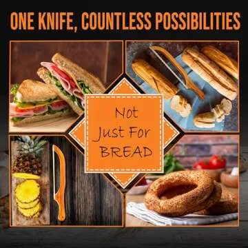 5StarMoon Bread Knife for Homemade Bread - 16" Wooden Bread Bow Knife, Sourdough Bread Knife & Bagel Cutter - Serrated Fiddle Bow Bread Slicer for Easy Cutting, Premium Stainless Steel (Right Handed)