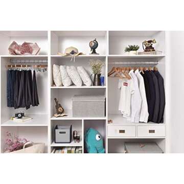 Quality Wooden Hangers - Slightly Curved Hanger Set - Solid Wood Coat Hangers with Stylish Chrome Ho...