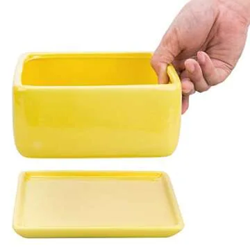 Modern Yellow Ceramic Square Indoor Planter for Cheerful Decor