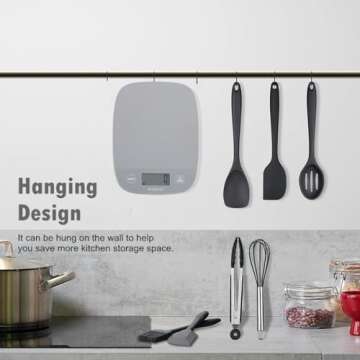 NUTRI FIT 11lbs Kitchen Food Scale Digital Weight Grams and Ounces for Weight Loss, Weighing Professional for Cooking,Baking and Keto, Batteries Included, Gray