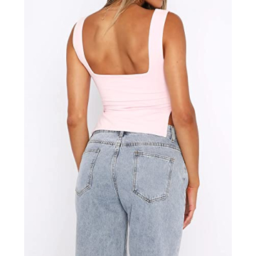 Cioatin Women's 2024 Sleeveless Strappy Crop Tank Top