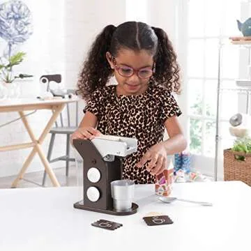 KidKraft Children's Espresso Coffee Set - Role Play Toys for The Kitchen, Play Kitchen Accessories, Gift for Ages 3+