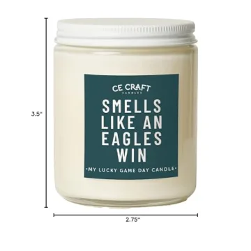 Eagles Win Bourbon Vanilla Scented Candle Football Gift