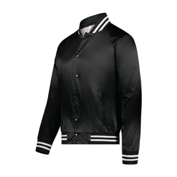Augusta Sportswear Satin Baseball Jacket - Black/White