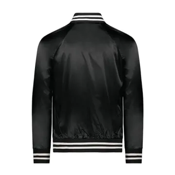 Augusta Sportswear Satin Baseball Jacket - Black/White