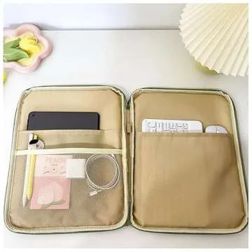 Donloise 11-13Inch Cute Puffy Laptop Sleeve Fairycore Carrying Laptop Bag Cover Kawaii Tablet Liner Pouch Cottagecore Office Accessories (13inch,Blue)