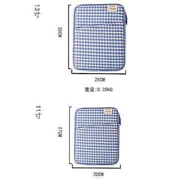 Donloise 11-13Inch Cute Puffy Laptop Sleeve Fairycore Carrying Laptop Bag Cover Kawaii Tablet Liner Pouch Cottagecore Office Accessories (13inch,Blue)