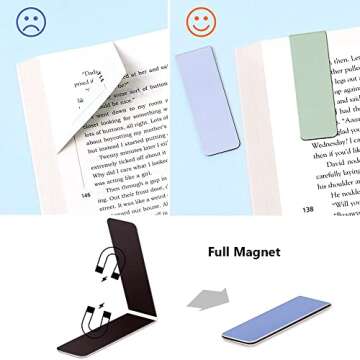 15 Pack Magnetic Bookmark, Magnetic Bookmarks Magnet Page Markers Assorted Book Markers for Book Lov...
