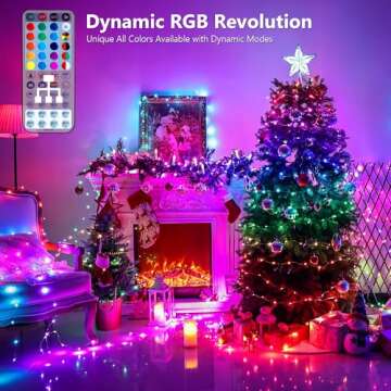 BrizLabs Christmas Fairy Lights, 66ft 200 LED Color Changing Fairy Lights with Remote, Plugin RGB Ra...