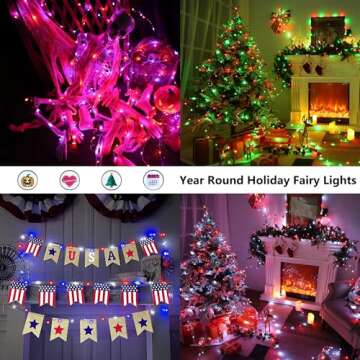 BrizLabs Christmas Fairy Lights, 66ft 200 LED Color Changing Fairy Lights with Remote, Plugin RGB Rainbow Christmas Twinkle Lights Indoor Valentine's Day Lights for Xmas Halloween Party Wedding Decor