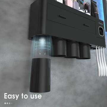 Toothbrush Holder Set with Dispenser for Bathroom