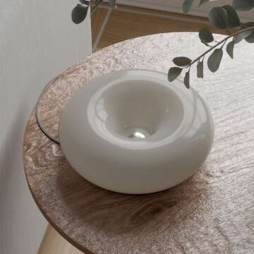 MIXL- Creative Design White Donut Lamp, Plug-in Wall Sconse Or Table Lamp Dual Use Atmosphere Lamp, Modern Infinitely Dimmable White Wall Lamp Desk Light for Corridor, Bedsided Or Warm Decoration.