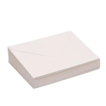 Paper Junkie A7 Envelopes with Floral Liner for Invitations, Greeting Cards, Weddings - 7.25 x 5.25 Inch - Ivory (Pack of 50)